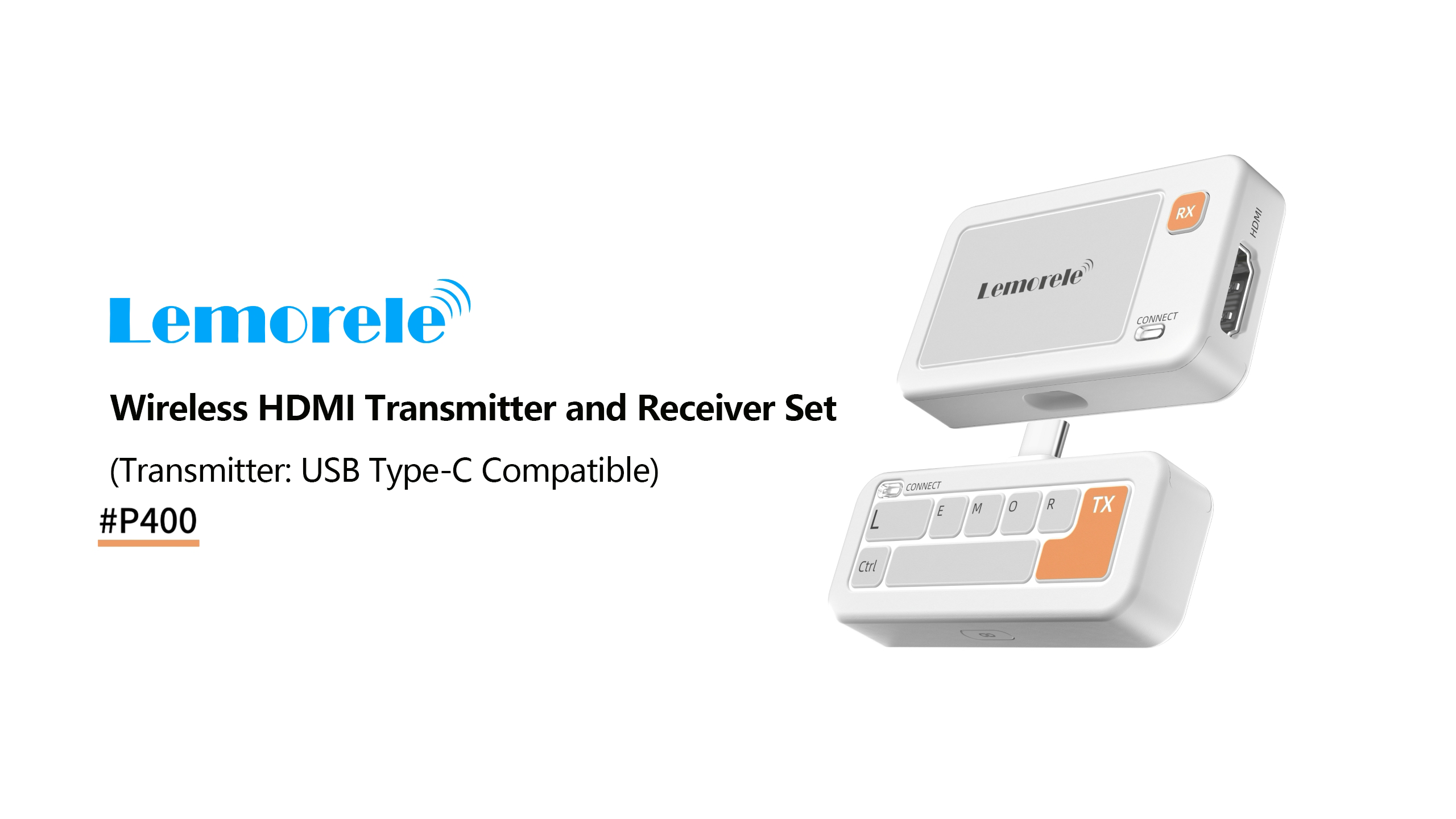 Lemorele USB‑C Video (DP Alt Mode) Wireless HDMI Transmitter and